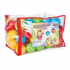 Шарики для сухого бассейна, 100 штук размером 9 см., в пакете-сумке (Pilsan, 6154plsn)